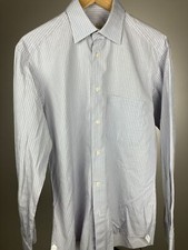 Ermenegildo ZEGNA Blue  Red Dress Shirt 15 33/34