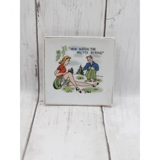 Vintage Naughty Novelty Trinket Dish Sext Lady Garter Camera Art Mark Japan (4C)