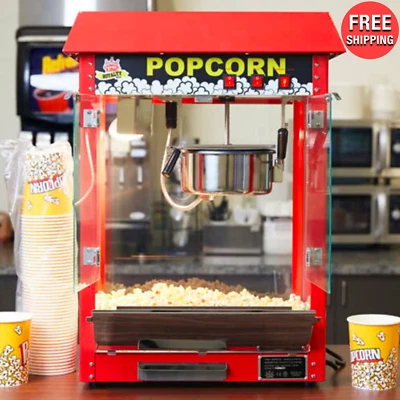 CARNIVAL KING Commercial 8 oz Kettle Capacity Popcorn Cooker Popper Party Cooking Machine 120V