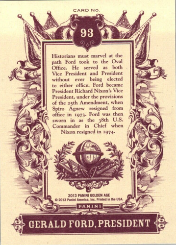 Gerald Ford-President of The United States-2013 Panini Golden Age #93 - Picture 2 of 2