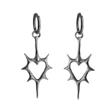 Gothic Dangle Earrings Simple Punk Thorn Heart Hoop Drop Earrings Jewelry