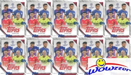 (10) 2021/22 Topps UEFA EXCLUSIVE Factory Sealed Blaster Box-SPECKLE PARALLELS!