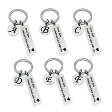 Drive Safe Keychains A-Z Initials Letters Stainless Steel Key Chain Gift Jewelry