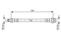 Bosch 1987481669 Bremsschlauch 140 Mm FüR Opel Adam Corsa D E 1.0-1.7D 07.06-
