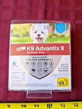 MEDIUM DOG ELANCO K9 ADVANTIX II 2 Monthly Doses 11-20lbs Repels Ticks Fleas