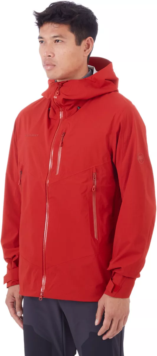 NWT Mens Mammut Kento HS Full Featured Hooded Rain Jacket Scooter Red sz XXL 2XL
