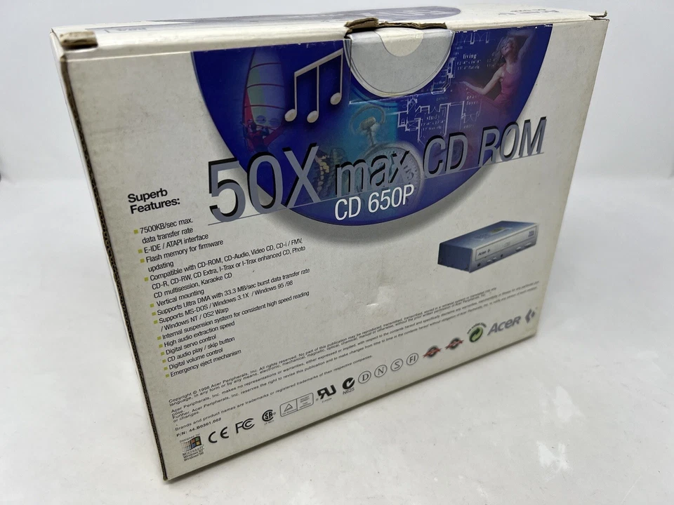 *NUEVO/CAJA ABIERTA* Unidad de CD Acer 650P-072 M-F35KG 50X max 50KT Foto 2 de 4