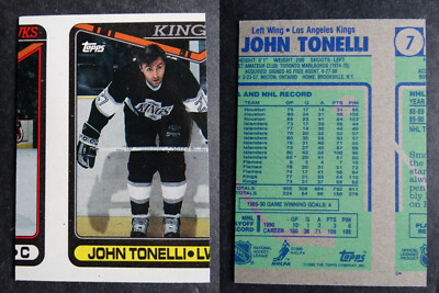 1990-91 Topps #281 John Tonelli Kings Miscut Error Oddball Hockey Card