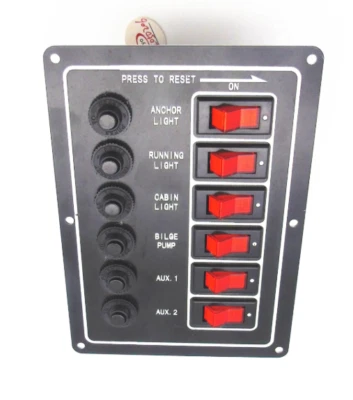 Waterproof 12V 6 Gang Waterproof Marine Switch Panel Boat Car Circuit - Image 1 of 3
