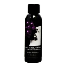 Earthly Body Massage Oil Gushing Grape 2oz - Vegan Edible Massage Oil