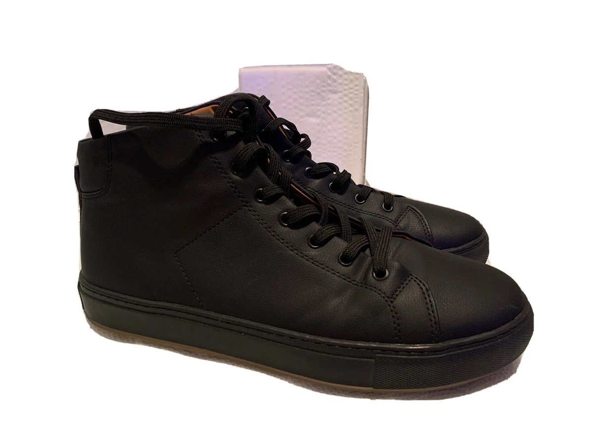 ZARA Men s RUBBERIZED HIGH TOPS Shoes Size EU 44 US 10.5 11 Black