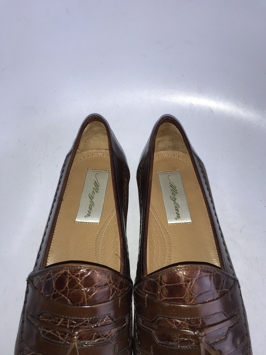 Mezlan Brown Costa Genuine Crocodile Tassel Loafers Shoes  display picture 3