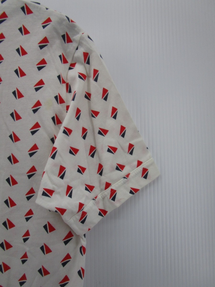 VINTAGE Leon Levin Polo Shirt Women Medium White Red