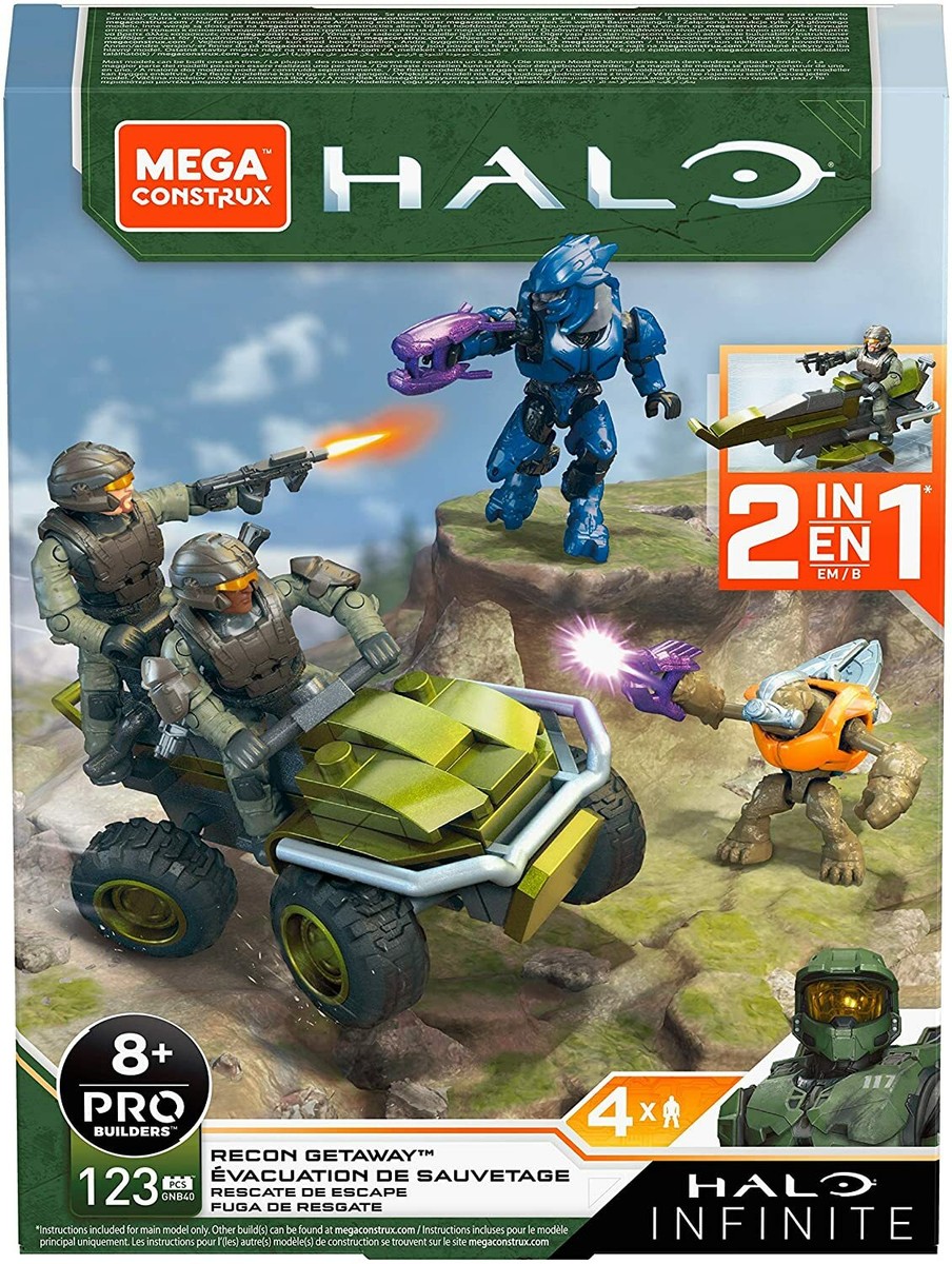 HALO INFINITE RECON GETAWAY MEGA CONSTRUX MONGOOSE FIGURE SET 123pc MISB  2020