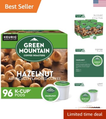 Rich Hazelnut Flavor - 96 Single Serve Light Roast K-Cup Pods - Kosher Certified