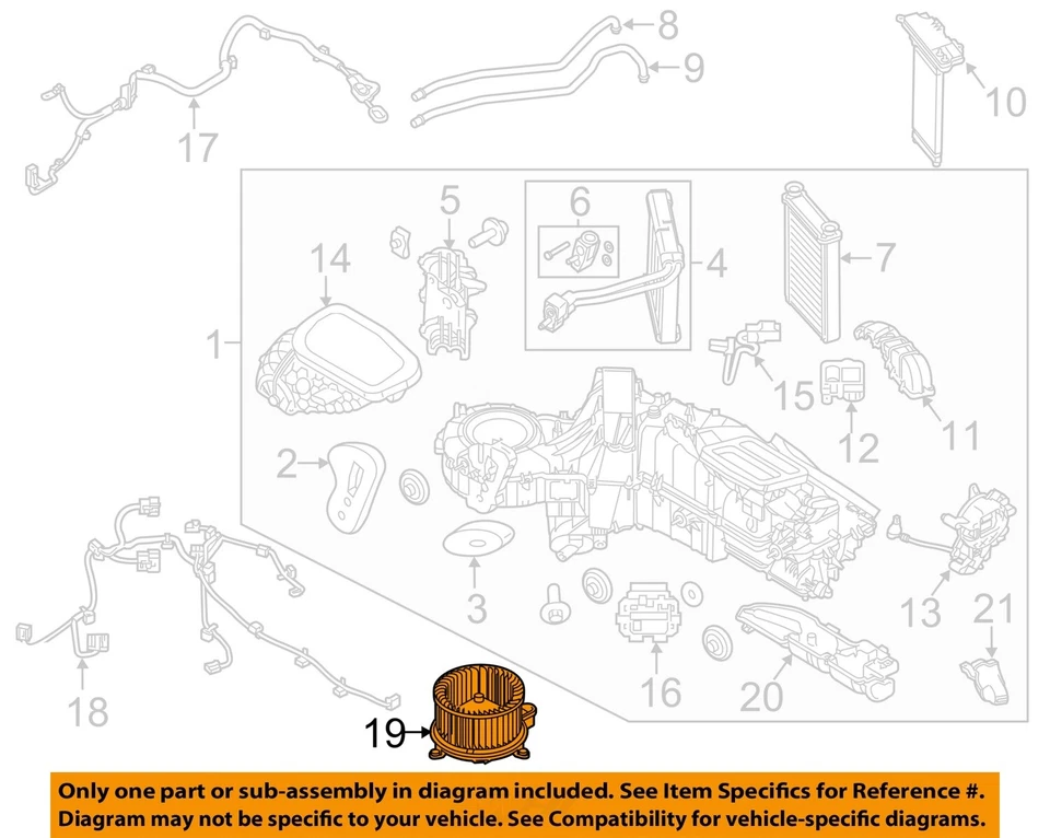 二手暖通空调鼓风机电机 适合:2012 年福特 F250SD 拾音器 A 级 — 第 3/4 张图片