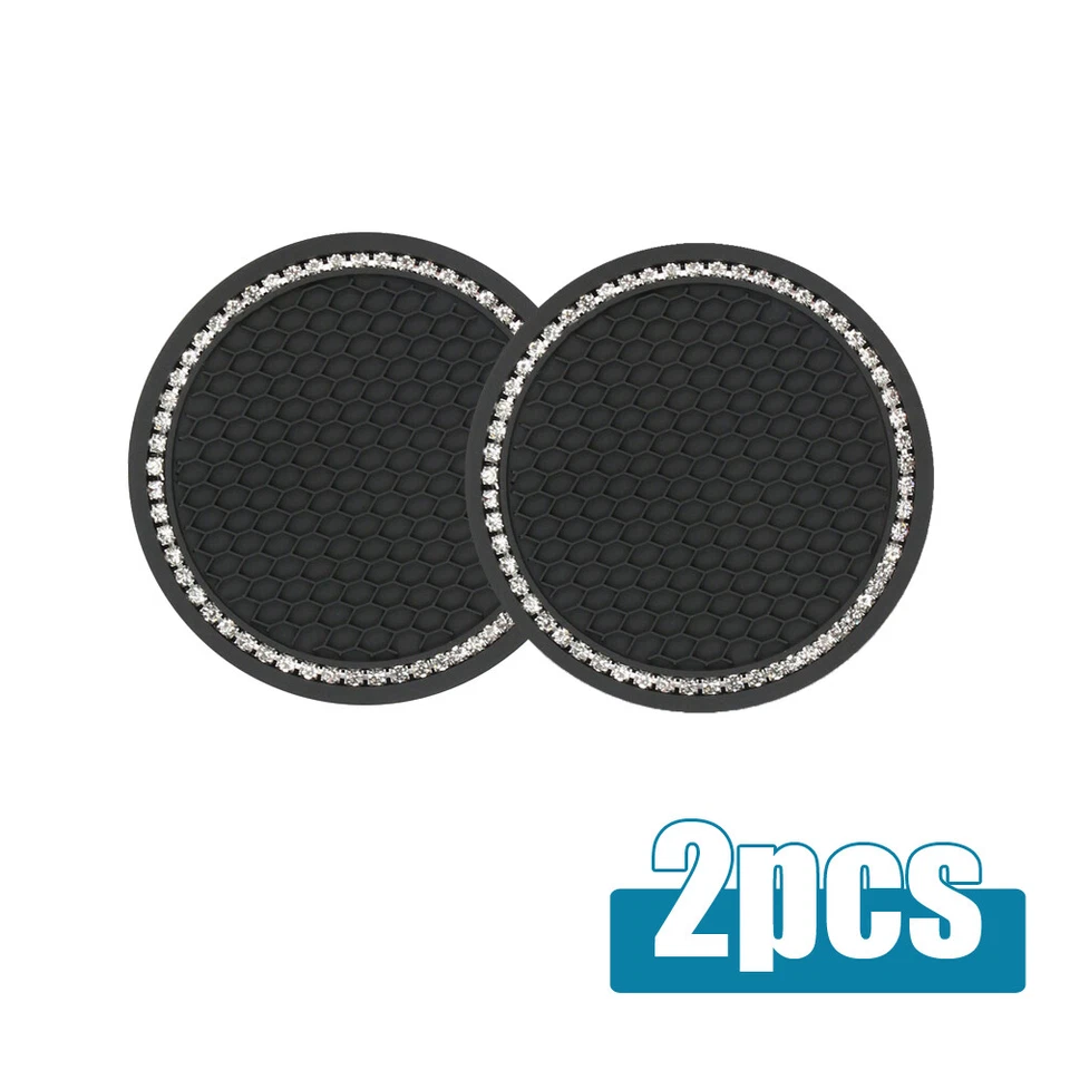 Portavasos de estrás antideslizante para coche 2 piezas accesorios para automóviles, Foto 3 de 4