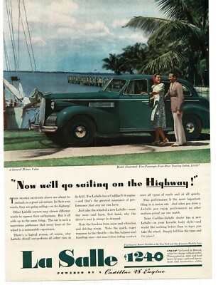 1939 La Salle Green 4-door Touring Sedan Vintage Print Ad