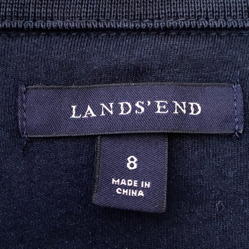 Lands’ End Sweater Blazer Cardigan Women’s 8 Navy Blue Knit Blend Academia Old $ - Picture 7 of 8