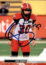Rene Paredes Signed 2023 Upper Deck CFL Football card Calgary Stampeders
