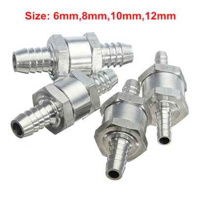 Aluminium Alloy Fuel Non Return Check Valve One Way Fit Carburettor Fluids 