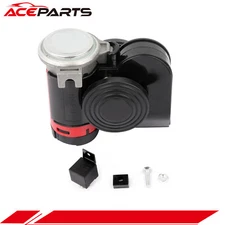130DB Electric Snail Ultra Compact Dual Tone Air Horn Relay Kit For Yacht Boat