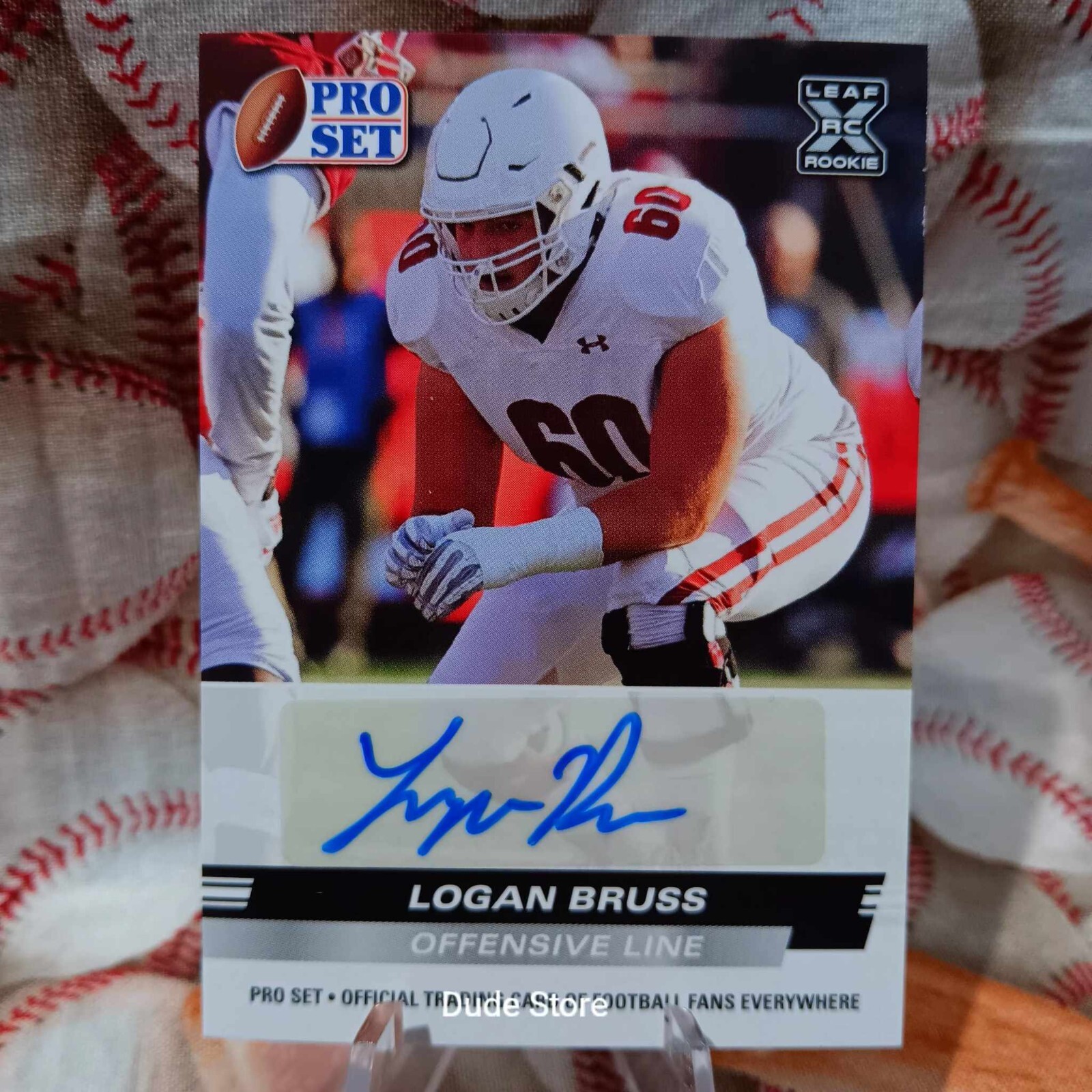 2022 Leaf Pro Set AUTO - Logan Bruss #PSA-LB3 RC - Wisconsin - Los Angeles Rams