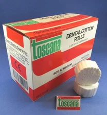 Dental Cotton Rolls Medium Size #2 High Quality  Box / 2000 Pcs TOSCANA