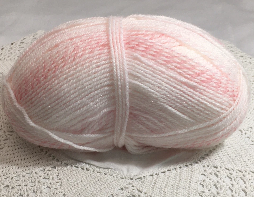 Hilo para bebé marca león bebé suave estampado parfait rosa y blanco - madeja parcial 2,8 OZ Foto 3 de 4