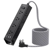Addtam Surge Protector Power Strip 10 FT Extension Cord 12 Widely AC Outlet 3USB