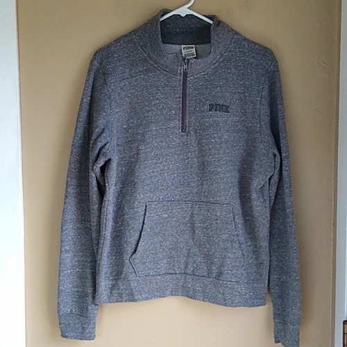 UNDERCOVER Pullover rosa Victoria Secret grigio felpa con zip Henley taglia L