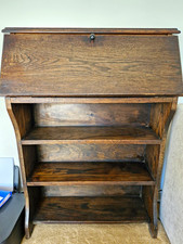 Narrow Antique Oak Bureau.