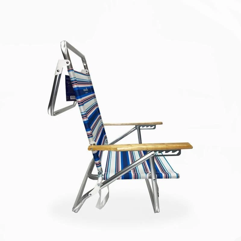 Silla de playa plegable 5 posiciones reclinables reclinable con correa de transporte relajación nueva Foto 2 de 4