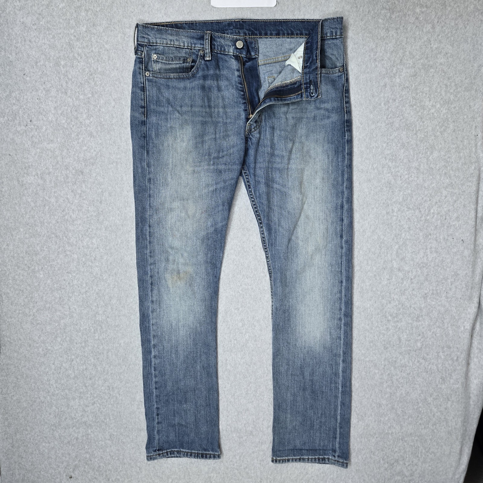 34x32 Blue Denim Slim Straight 32" Inseam Read