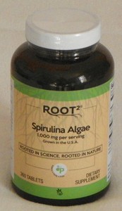 Vitacost's ROOT2 Spirulina Algae ~ 360 1000 mg tablets ~ Vitamin K, Iron, Sodium