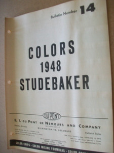 1948 Studebaker car auto DuPont paint chips folder- VG