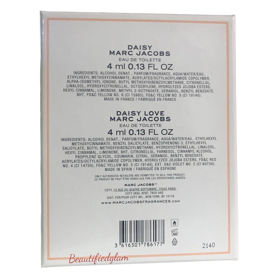 DAISY by Marc Jacobs Mini 2 piezas Set de Regalo EDT para Mujer, 4 ml X 2, Sellado Foto 3 de 4
