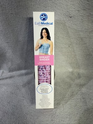 Expand-A-Band EAB Medical Lined Breast Binder Size 3X Floral Lavender 50-54'' New