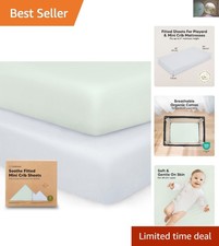 Soft Breathable 2-Pack Fitted Mini Crib Sheets - Perfect for Pack N Play 38x26