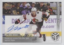 2022-23 Upper Deck Game Dated Moments Achievement Jake Sanderson #21 Auto a2v