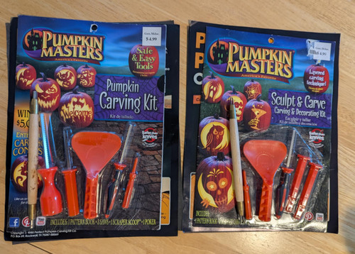 Pumpkin Masters Carving Kit Lot – 2 Tool Sets, 2 Perfect Pumpkin Kits, Stencils