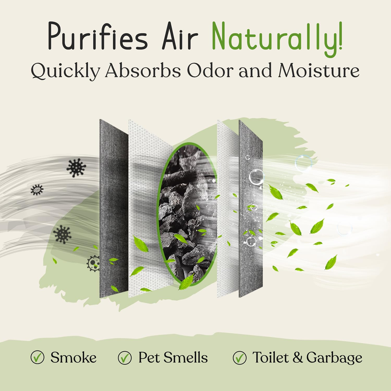 Charcoal Shoe Deodorizers - Activated Natural Bamboo Air Purifying Bag Insert...