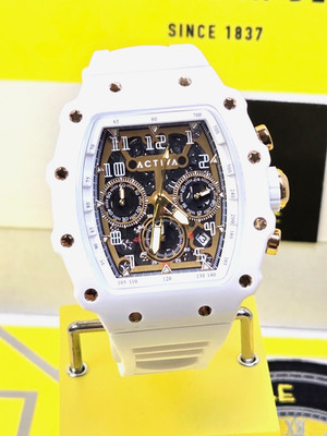 Activa Fury X Invicta Skeleton Men's Watch 44.3mm White and Gold NEW!