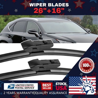 Waterproof/Durable 26''+16'' TOP-LOCK Windshield Wiper Blades All Season Set