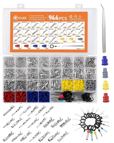 944Pcs Pin Connector Kit,Car Electrical Wire Connectors Terminal Pins,21Type...  - Picture 1 of 7