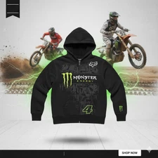 Fox monster energy collaboration hoodie store Reprint
