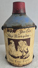 VINTAGE OLD CONE TOP CONTAINER CANTEEN BOTTLE CERAMIC POP ART COMIC ARTWORK — photo 3