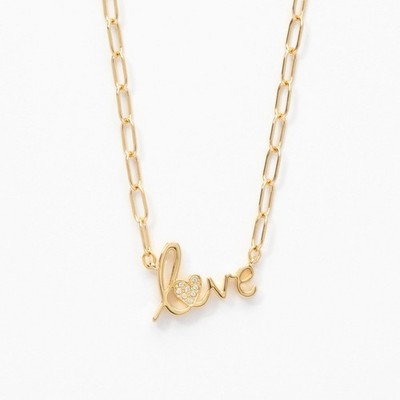 Touchstone Crystal Swarovski Love Neclace NWT Gold Plated