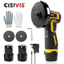 12V Mini Cordless Angle Grinder Polishing with Brush Cutter+2 Battery&Charger UK
