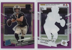 2023 Panini Clearly Donruss Rated Rookie Purple /199 Jake Haener #63 Rookie RC